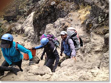 Trekking up the Barranco wall