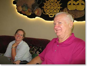 Charles Martin and daughter Susan listening to the team orientation