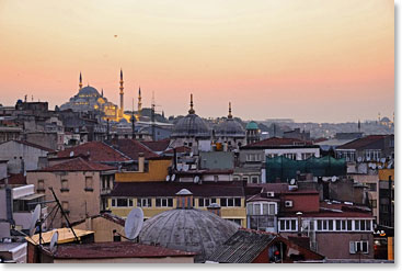 We met as the sun was going down over Istanbul.