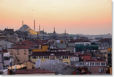 We met as the sun was going down over Istanbul.