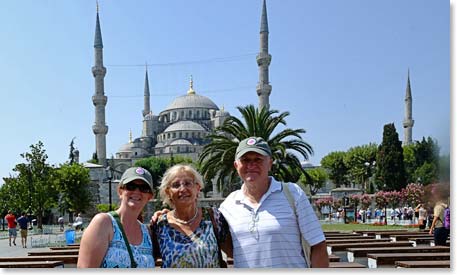 Charles, Susan and Valentine outside of the Blue Mosque