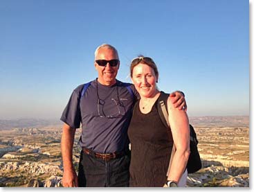 Micheline and Jean Pierre are happy to have arrived in Cappadocia