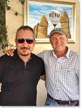 Suat Ulusay, one of the most experienced pilots in Cappadocia, with Wally Berg