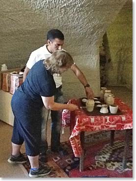 Roxanne doing some pottery