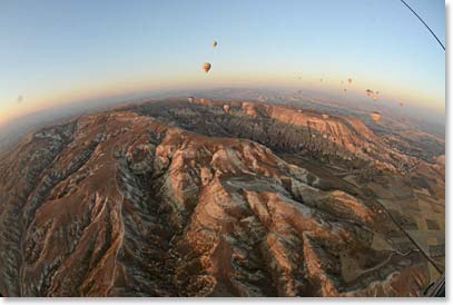 A phenomenal shot of Cappadocia from up above