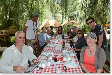 After walking about 14 kilometers we found our own sport for lunch.