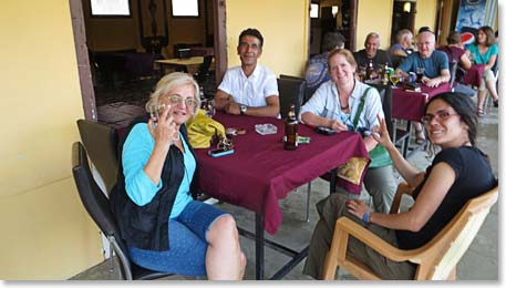 Valentine, Mehmet, Susan and Duygu relaxing in local Kurdish style