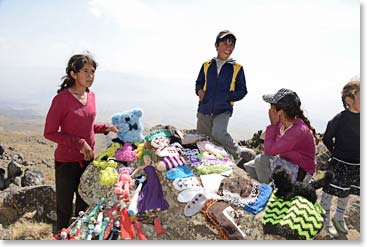 We passed through the camps of local shepherd families; some of the children were selling handicrafts.