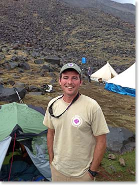 Deke at Camp I after we returned from our hike