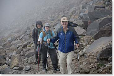 Doc, Susan and Duygu climb towards High Camp