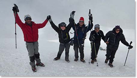 Our group stepped onto the summit together