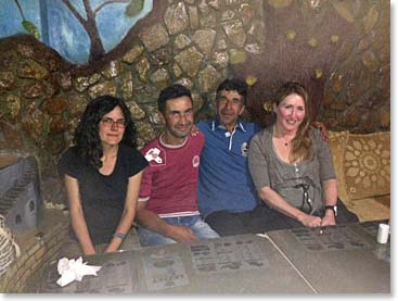 Duygu, Jamal, Mehmet and Micheline at our farewell dinner
