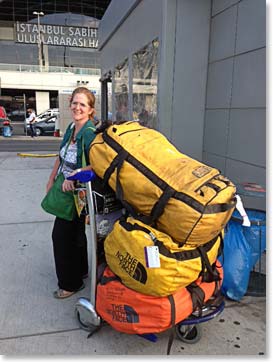 Susan at the Sabiha airport