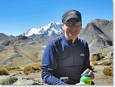 Alain with Huayna Potosi in the background