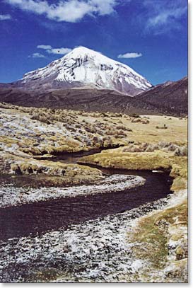 Our hike to base camp begins with beautiful views of Sajama ahead