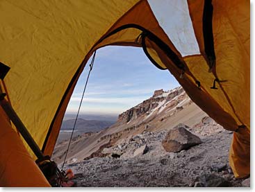 Looking out from our tent at High Camp