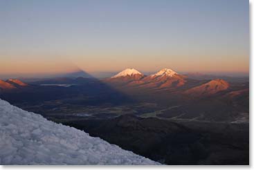 Even though the weather was not good enough to summit Alain was still happy to be surrounded by such beauty