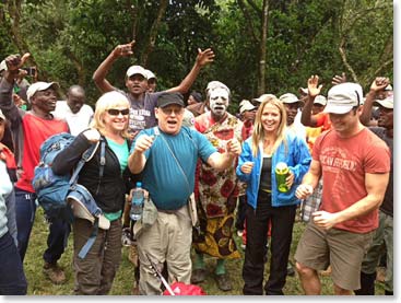 Team photo at the Umbwe gate