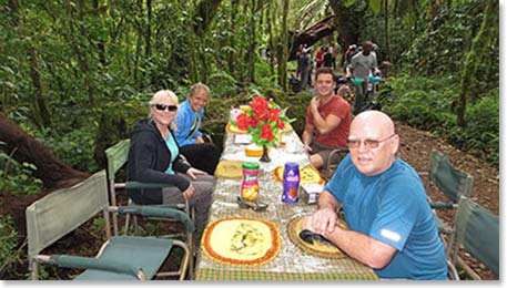 Our first lunch along the Umbwe trail