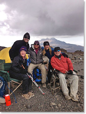 The team at High Camp, 16,000 feet