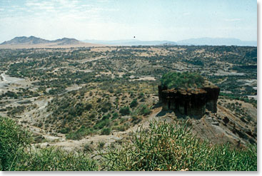 Olduvai Gorge, where archeologists found the footprints of ancient hominids