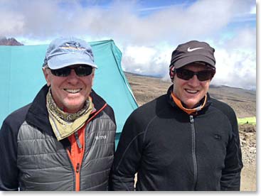 Friends from US and Canada, Dale and Barry at 16,000 feet