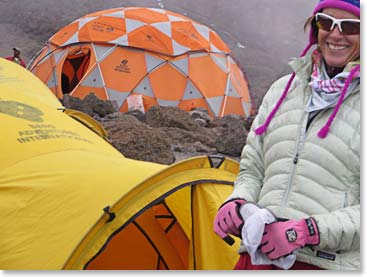 Betsy at 16,000 foot camp