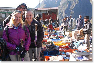 The Saturday Market in Namche starts early. We were there!