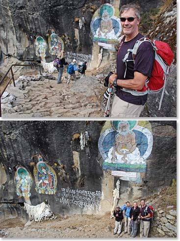 Stunning Buddhist paintings along the trail just before we reached Thame.