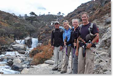 Jeyta, Alyssa, Keely and Scot just outside Thame. We are less than 20 miles from Tibet!
