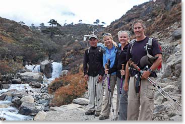 Jeyta, Alyssa, Keely and Scot just outside Thame.  We are less than 20 miles from Tibet!