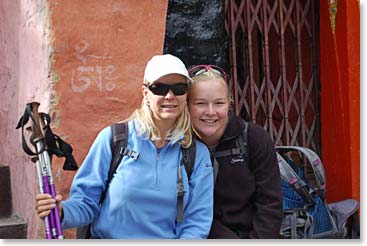 Keely and Alyssa at the Khumjung Monastery