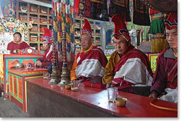 At the Pangboche Monastery we saw lamas conducting a “Pooja” ceremony.
