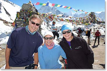 Just past Thukla we climbed onto the terminal moraine of the Khumbu Glacier, where there are memorials for climbers lost on Everest.