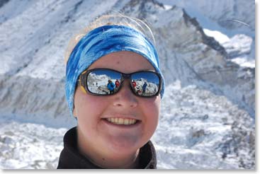 Alyssa surrounded by glaciers and beauty