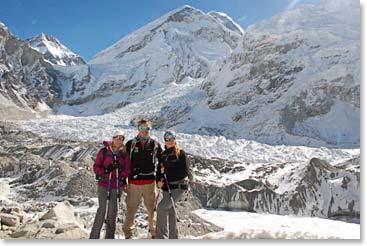 The entire walk from Gorak Shep to Everest Base Camp is along the rubble and ice of the Khumbu Glacier.
