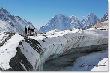 The topography of the glacier is fascinating and always changing: lakes, crevasses, rock ridges that move with the ice beneath.