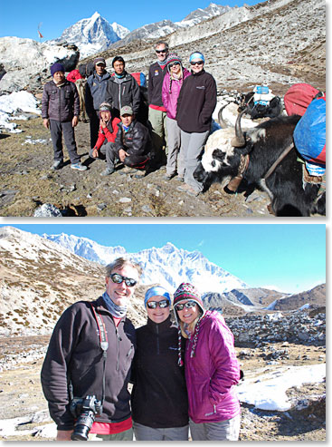 A farewell at Chukung!  With luck the team will be reunited in Pangboche after only two nights.