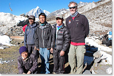 Scot and his Berg Adventures team. Ready for Island Peak.