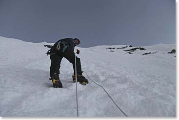 Ascending the “headwall” toward the summit Ridge