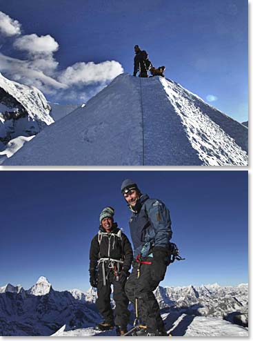 Sandu and Scot on the summit at 6:50 AM