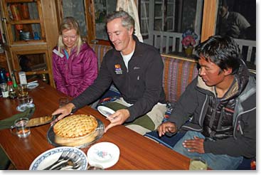 Jeyta is truly amazing; he cooked for the summit team while they climbed Island Peak and even made this apple pie to celebrate with!