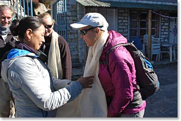 Keely receives her Khata.