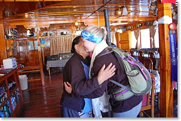 Lakpa Doma offers a blessing to Alyssa just before she left Namche.