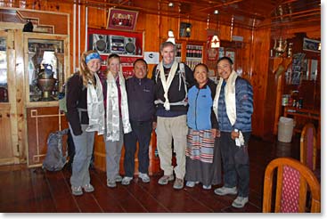 With Sherap Jonbu and Lakpa Doma, owners of Panorama Lodge