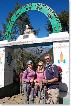 End of the trail.  The entrance arch that welcomes trekkers to Lukla.