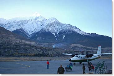 Arriving at the Jomsom Airport