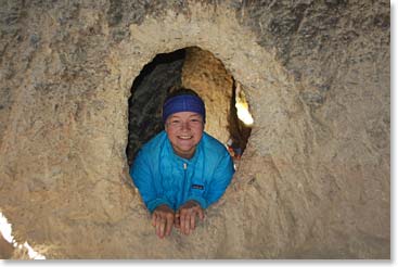 Alyssa wandering around the caves