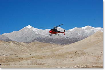 Pemba Sherpa, who has flown a lot of Berg Adventures clients over the years arrived early in the morning.