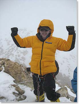 Paul stands proud on the summit of Ojos Del Salado.